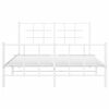 vidaXL Cadre de lit métal sans matelas et pied de lit blanc 135x190 cm