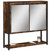 vidaXL Armoire à miroir de salle de bain chêne fumé bois d’ingénierie
