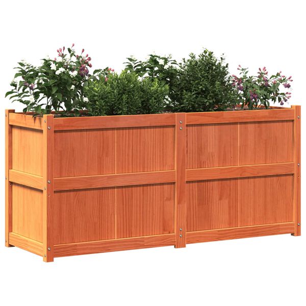 vidaXL Jardinière cire marron 150x50x70 cm bois de pin massif