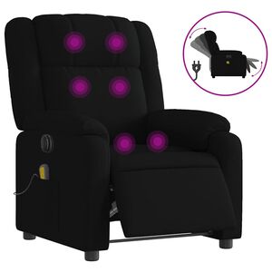 vidaXL Fauteuil inclinable de massage &eacute;lectrique noir tissu