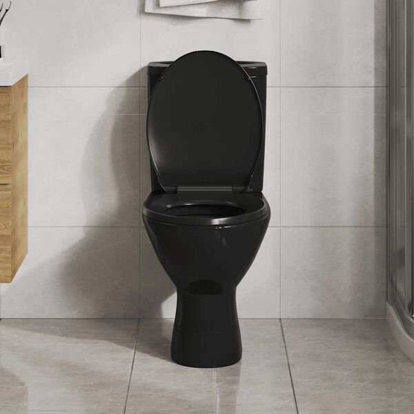 vidaXL Abattant WC &agrave; fermeture en douceur Lib&eacute;ration rapide Noir