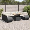 vidaXL Salon de jardin 10 pcs avec coussins noir r&eacute;sine tress&eacute;e
