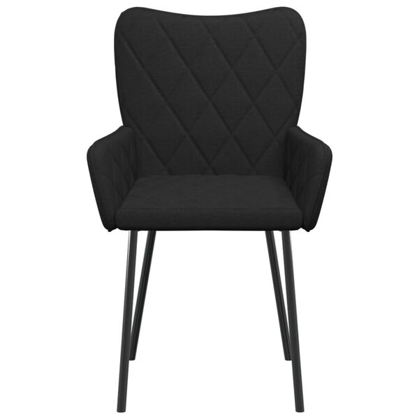 vidaXL Chaises &agrave; manger lot de 2 noir tissu
