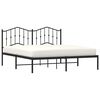 vidaXL Cadre de lit m&eacute;tal sans matelas avec t&ecirc;te de lit noir 183x213cm