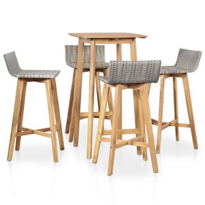vidaXL Ensemble &agrave; manger d'ext&eacute;rieur 5 pcs Bois d'acacia solide