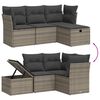 vidaXL Salon de jardin 4 pcs avec coussins gris r&eacute;sine tress&eacute;e