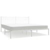 vidaXL Cadre de lit m&eacute;tal sans matelas et t&ecirc;te de lit blanc 183x213 cm