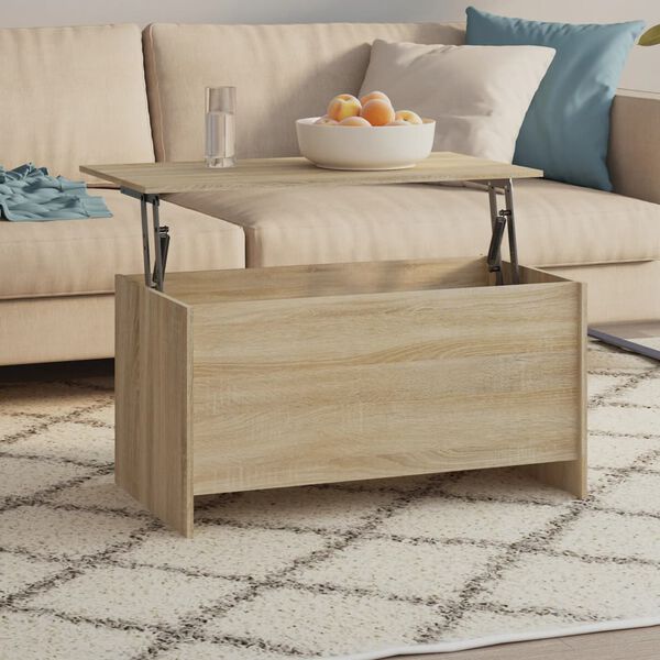 vidaXL Table basse chêne sonoma 102x55,5x52,5 cm bois d'ingénierie