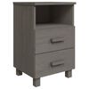 vidaXL Tables de chevet HAMAR 2 pcs Gris clair 40x35x62 cm Bois massif