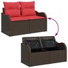 vidaXL Canap&eacute; de jardin avec coussin 121 x 62 x 69 cm polyrotin