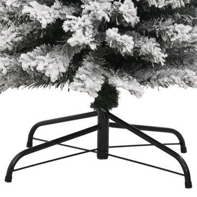 vidaXL Sapin de Noël artificiel mince flocon de neige vert 180 cm PVC