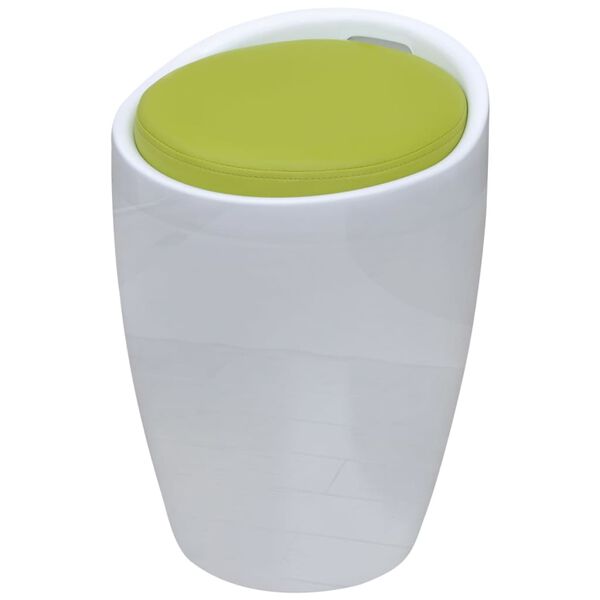 vidaXL Tabouret Blanc et vert Similicuir