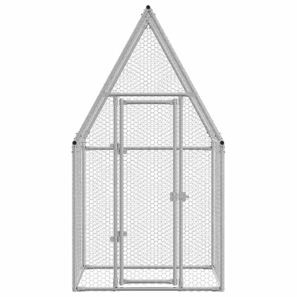 vidaXL Cage pour poules argenté 100x100x190 cm acier galvanisé