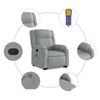 vidaXL Fauteuil inclinable de massage gris clair tissu