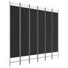 vidaXL Cloison de s&eacute;paration 6 panneaux Noir 240x220 cm Tissu