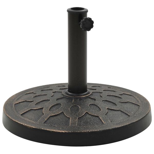 vidaXL Socle rond de parasol Polyr&eacute;sine 13 kg Bronze