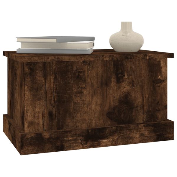 vidaXL Boîte de rangement chêne fumé 50x30x28 cm bois d'ingénierie