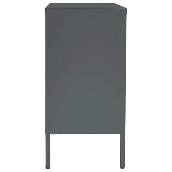 vidaXL Buffet Anthracite 75x35x70 cm Acier et verre trempé