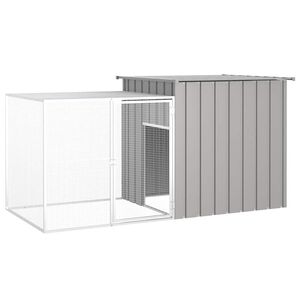 vidaXL Clapier Gris 200x91x100 cm Acier galvanis&eacute;
