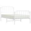 vidaXL Cadre de lit métal sans matelas et pied de lit blanc 100x190 cm