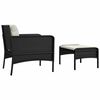 vidaXL Salon de jardin 2 pcs avec coussins Noir R&eacute;sine tress&eacute;e