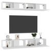 vidaXL Meubles TV 4 pcs Blanc 100x30x30 cm Bois d'ing&eacute;nierie