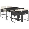 vidaXL Ensemble &agrave; manger de jardin coussins 5pcs Noir R&eacute;sine tress&eacute;e