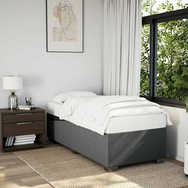 vidaXL Cadre de lit sans matelas gris foncé tissu