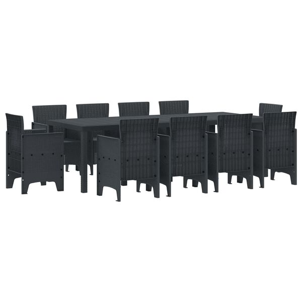vidaXL Ensemble de salle &agrave; manger pour jardin 11 pcs Anthracite