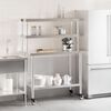 vidaXL Table de travail de cuisine avec &eacute;tag&egrave;re 110x55x150 cm inox