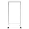 vidaXL Table d'appoint avec roues Blanc 40x30x63,5cm Bois d'ing&eacute;nierie