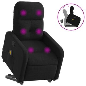 vidaXL Fauteuil inclinable de massage noir tissu