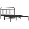 vidaXL Cadre de lit m&eacute;tal sans matelas avec t&ecirc;te de lit noir 150x200cm