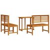 vidaXL Ensemble bistro de jardin 3 pcs Marron Bois d'Acacia Massif