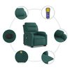 vidaXL Fauteuil inclinable de massage électrique vert foncé tissu