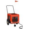 vidaXL Remorque de v&eacute;lo pour animaux de compagnie orange et noir