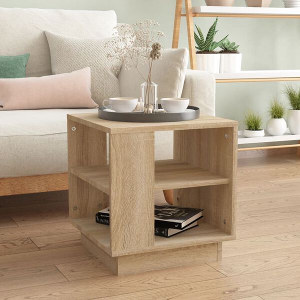 vidaXL Table basse ch&ecirc;ne sonoma 40x40x43 cm bois d'ing&eacute;nierie