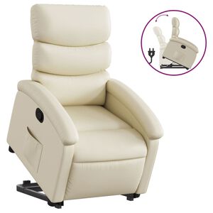 vidaXL Fauteuil inclinable crème similicuir