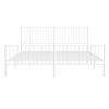 vidaXL Cadre de lit m&eacute;tal sans matelas et pied de lit blanc 183x213 cm
