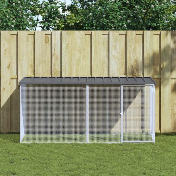 vidaXL Cage à poulets avec toit anthracite 203 x 98 x 90 cm Acier galvanisé