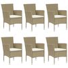 vidaXL Ensemble &agrave; manger de jardin 7 pcs R&eacute;sine tress&eacute;e Beige