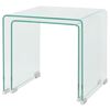 vidaXL Ensemble de tables gigognes 2 Pi&egrave;ces Verre tremp&eacute; Transparent