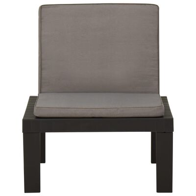 vidaXL Chaise de salon de jardin avec coussin Plastique Gris