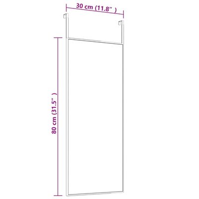 vidaXL Miroir de porte Doré 30x80 cm Verre et aluminium