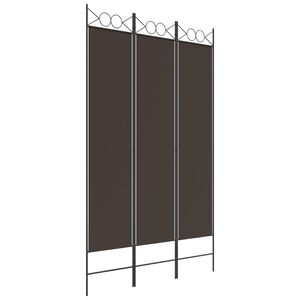 vidaXL Cloison de séparation 3 panneaux Marron 120x200 cm Tissu