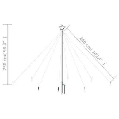 vidaXL Lumières d'arbre de Noël en cascade int/ext 400 LED 2,5 m