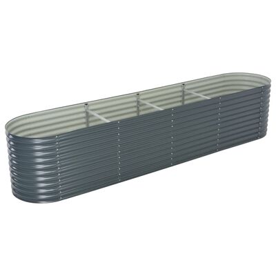 vidaXL Lit surélevé de jardin 400x80x81 cm Acier galvanisé Gris