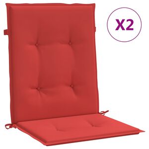 vidaXL Coussins de chaise de jardin &agrave; dossier bas lot de 2 rouge