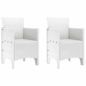 vidaXL Chaise de jardin 2 pcs Blanc 53 x 49 x 85 cm Polypropyl&egrave;ne