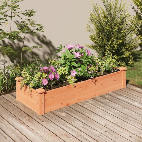 vidaXL Lit sur&eacute;lev&eacute; de jardin doublure 120x45x25 cm bois massif sapin